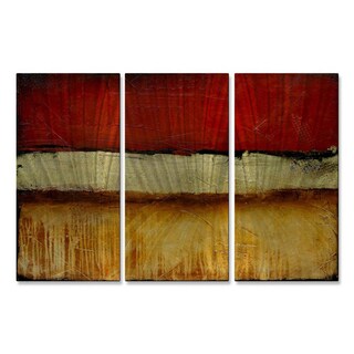 Low Price Erin Ashley 'Shanghai Red' 3-piece Metal Wall Art Set
