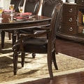 Tusca Dark Brown Bi-Cast Leather Arm Chairs (Set of 2)