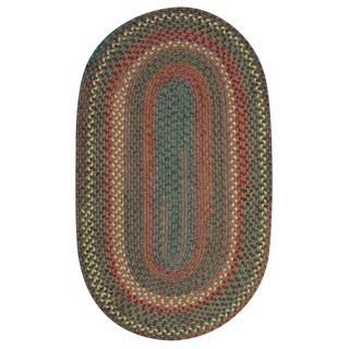 Braided Cape Cod Sea Glass Wool Blend Oval Rug (8' x 11')