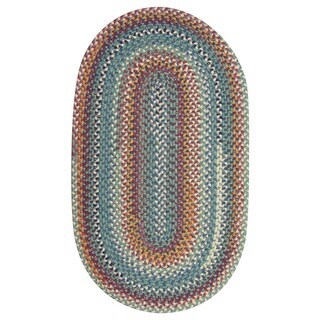 Braided Cape Cod Ocean Tide Wool Blend Oval Rug (8' x 11')