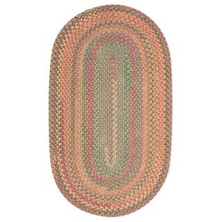 Braided Cape Cod Americana Wool Blend Oval Rug (9' x 12')