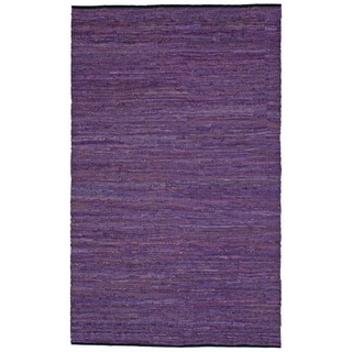 Hand-woven Matador Purple Leather Rug (10' x 14')