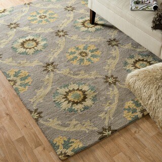 Low Price Hand-hooked Tessa Light Grey Wool Rug (9'3 x 13')