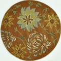 Hand Tufted Leighton Orange Wool Rug (3'0 x 3'0)