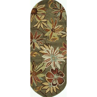 Hand Tufted Leighton Olive Wool Rug (1'10 x 5'0)