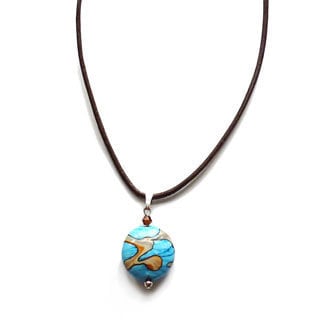 Every Morning Design Blue Planet Leather Necklace