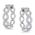 Miadora 14k White Gold 1/3ct TDW Braided Diamond Hoop Earrings (G-H, I1-I2)