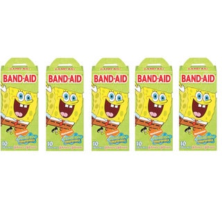 Children's Spongebob Squarepants Adhesive 10 Count Band-Aids (Pack of 5)