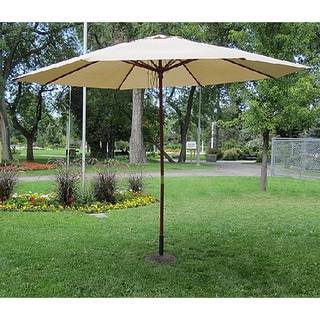 Escada Commercial Grade 13-foot Wood Market Umbrella with Base