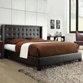 Francesca Black Bonded Leather Wingback Bed