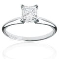 14kt White Gold 1ct TDW Solitaire Princess-cut Engagement Ring (H-I, I2-I3)