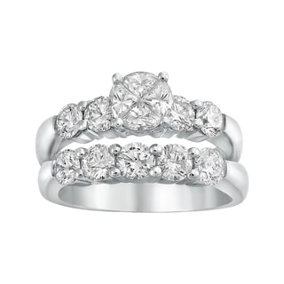 Quortia Collection 14k White Gold 2 1/6ct TDW Diamond Bridal Ring Set (H-I, SI1-SI2)