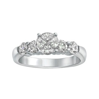 Quortia Collection 14k White Gold 1 1/3ct TDW Diamond Engagement Ring (H-I, SI)