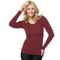 modbod Women's Basic Long Sleeve Scoop Neck Top