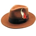 Ferrecci Men's Brown Coffee Wool Fedora Hat