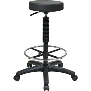 Office Star Products 'Work Smart' Backless Drafting Stool with Nylon Base and Adjustable Foot Ring