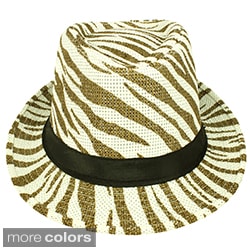 Faddism Striped Unisex Fashion Fedora Hat-Image