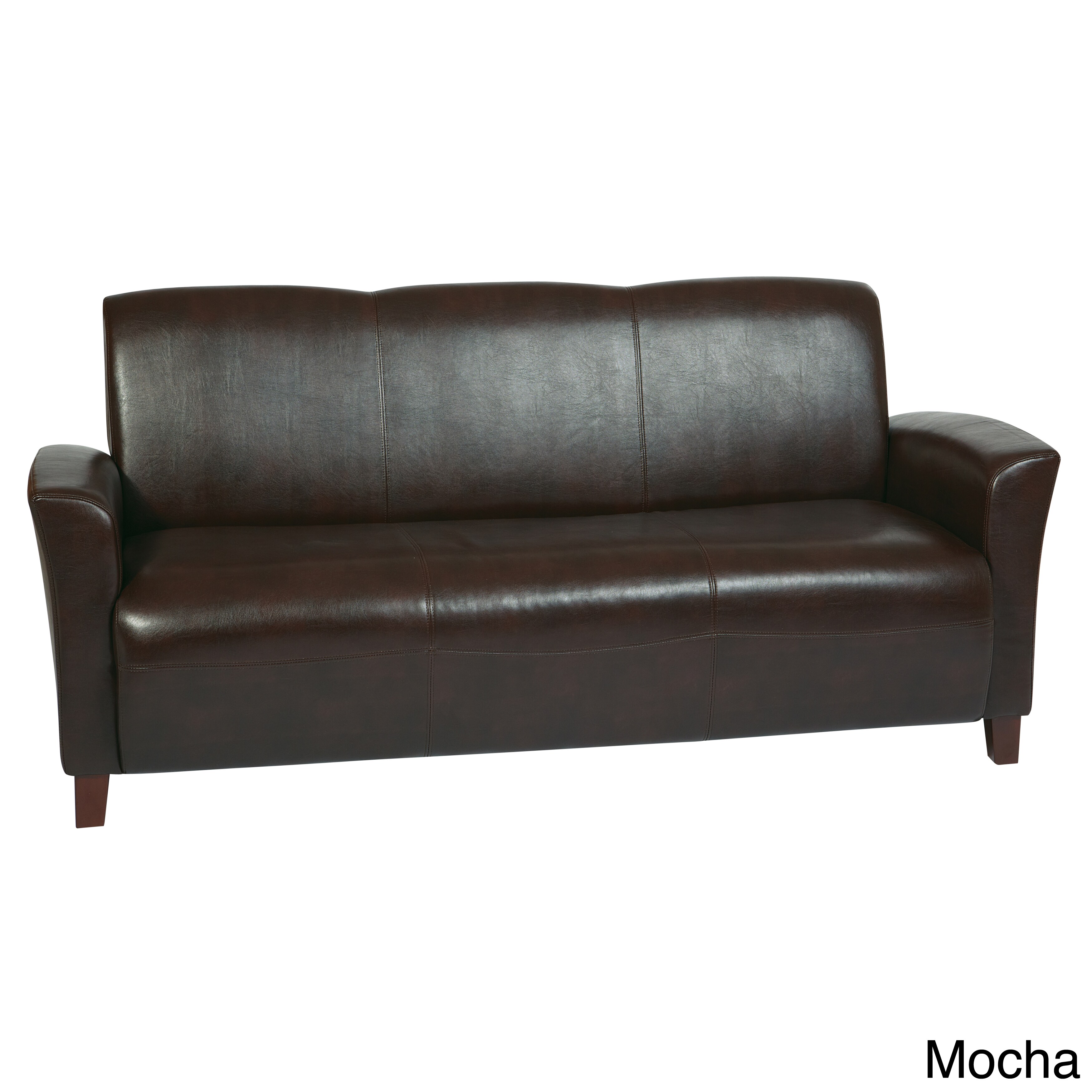 fice Star Products Breeze Eco Leather Sofa Chair with Cherry