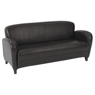 Office Star Products 'Embrace' Eco Leather Sofa with Cherry Finish on Legs