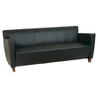 Office Star Products Leather Sofa Chair with Legs in Cherry Finish