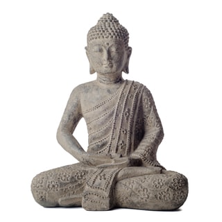 [1] Volcanic Stone Buddha Lotus Robe Stonewashed Statue (Indonesia)