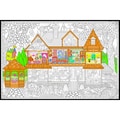 Line Art Wall Poster 22X32.5in-Victorian House