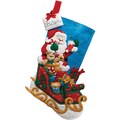 Santa & His Sleigh Stocking Felt Applique Kit