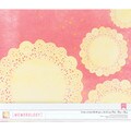 Maggie Holmes Signature Cloth D-Ring Album 12"X12"-Pink With Doily Print