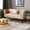 Marcella Creme Bonded Leather Bronze-capped Legs Loveseat
