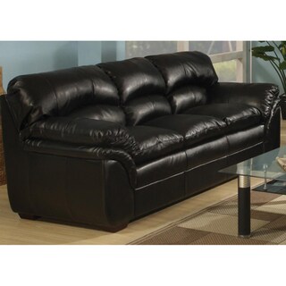 See Reviews Joyce Black Bonded Leather Sofa