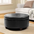Winston Large Round Button-top Storage Ottoman