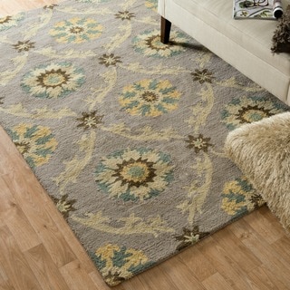 Hand-Tufted Tessa Light Grey Wool Rug (3'6 x 5'6)
