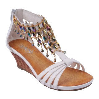 Refresh by Beston Women's 'GINNY-12' T-Strap Wedge Sandals