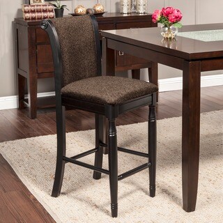 French Roast Chenille Fabric Upholstered Barstool