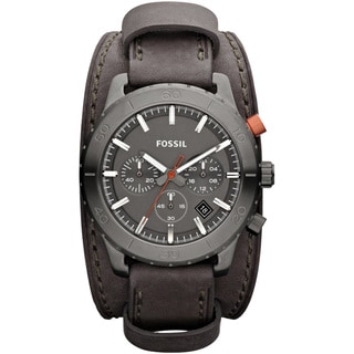 Fossil Men's 'Keaton' Grey Leather Strap Watch