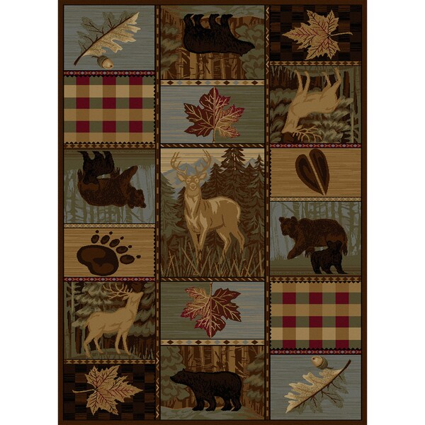 Natural Multi Lodge Area Rug (7'10 x 10' 3) Overstock™ Shopping Great Deals on 7x9 10x14 Rugs