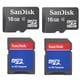 16GB MicroSD Memory Card with SD Adapter (Pack of 2)