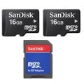 16GB MicroSD Memory Card with SD Adapter (Pack of 2)