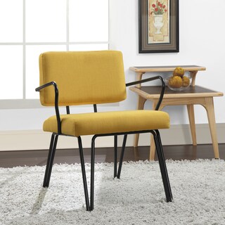 (^ ^)// Palm Springs Yellow Upholstery Accent Chair