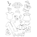 Pink Persimmon Clear Stamp 4"X6" Sheet-Baby Clothesline