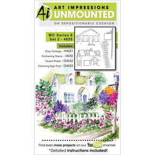 Art Impressions Watercolor Cling Rubber Stamp-Series 8 Set 2