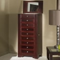 Cherry Veneer Freestanding 8-drawer Jewelry Armoire