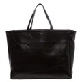 Saint Laurent Black Reversible Leather and Suede Shopping Tote