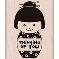Hero Arts Mounted Rubber Stamps 4"X1"-Thinking Of You Girl
