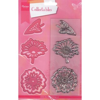 Marianne Designs Collectables Dies With Stamps-Two Flowers Up To 2.25"X2.75"