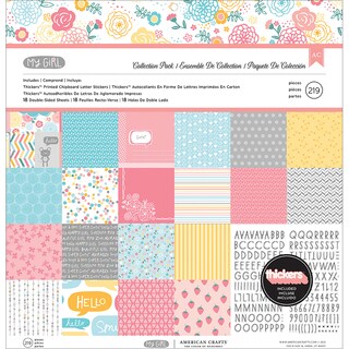 My Girl Collection Pack 12"X12"-18 Double-Sided Papers + Alpha Thickers