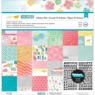 Amy Tangerine Yes Please Collection Pack 12"X12"-18 Double-Sided Papers + Alpha Thickers