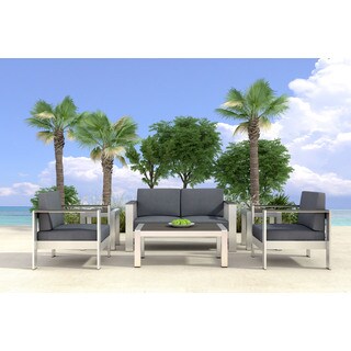 Zue Modern Cosmopolitan Brushed Aluminum Coffee Table