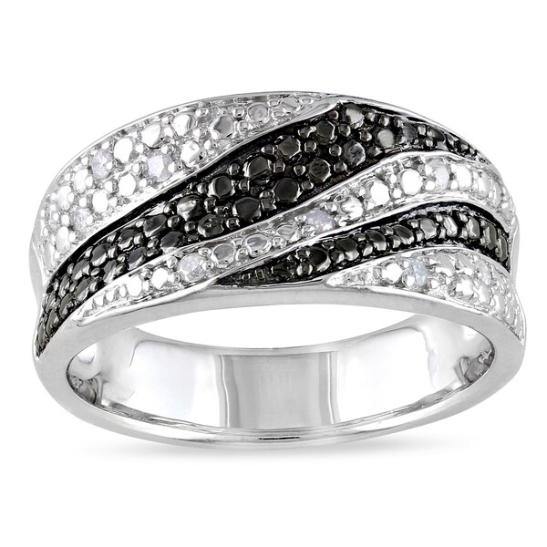 -Sterling-Silver-Black-and-White-Diamond-Ring-with-Bonus-Earrings ... -Sterling-Silver-Black-and-White-Diamond-Ring-with-Bonus-Earrings ...