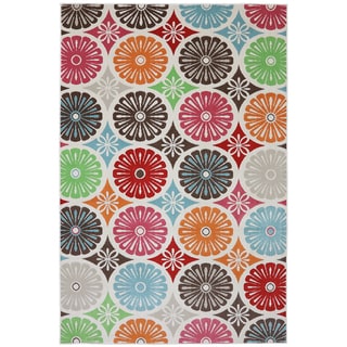 Online Specials  Indoor/Outdoor Bright Radials Multi Rug (8' x 10')